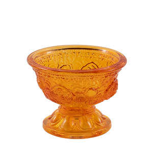 酥油灯灯座供佛灯家用玻璃水晶八吉祥烛台七彩灯座家用玻璃灯台