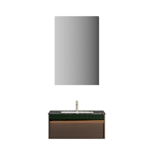 瑞尔特商场同款宋式美学岩板无缝盆定制浴室柜组合卫生间洗漱台盆