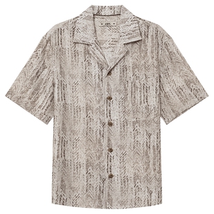 JDV男装商场同款夏季新款男士印花短袖衬衫宽松上衣SIX5246