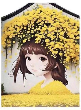 网红花墙女孩花间少女仿真玫瑰墙