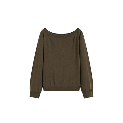 ICEDUST一字领套头女针织衫