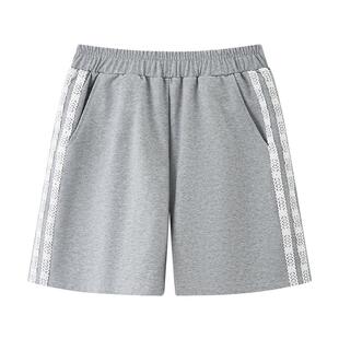 三福休闲短裤2026新款夏季慵懒松弛感蕾丝花边高腰针织五分裤女装