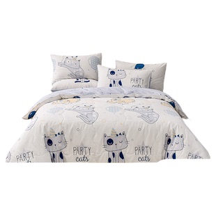 雅芳婷床上四件套纯棉全棉卡通猫咪被套抑菌儿童四件套床笠款床品