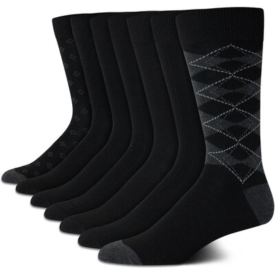 E 17222 Diamond Pattern Striped Men's Socks 菱形格商务袜