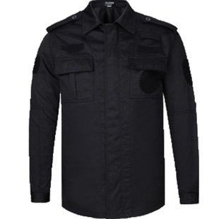 保安速干工作服春秋套装男物业安保秋冬装制服加厚长袖作训服黑色