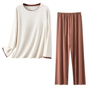 睡衣家居服睡觉女2025冬可外穿巨好看新款A类纯棉大码带胸垫长袖