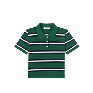 [明星同款]Sporty&Rich British Sports系列女士撞色条纹短袖Polo