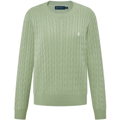 POLOWALK秋冬保暖绞花圆领毛衣