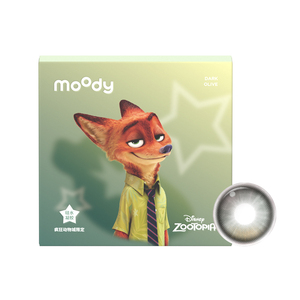 moody硅水凝胶美瞳定轴高光亚麻蓝积雨云隐形眼镜疯狂动物城日抛