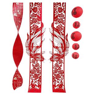 新年折纸福字灯笼剪纸拉花挂饰门店马年商场旦活动新春节氛围装饰