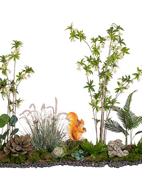 橱窗植物造景百合竹高级仿生绿植