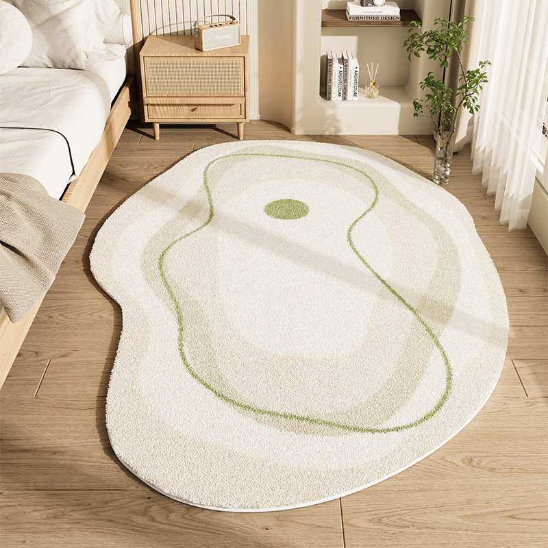 轻奢不规则仿羊绒地毯四季床边地毯家用打理易卧室通用书房防滑毯