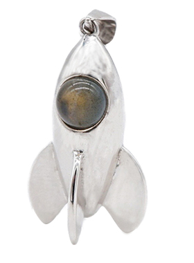 宇航员的小地球灰银项链手作