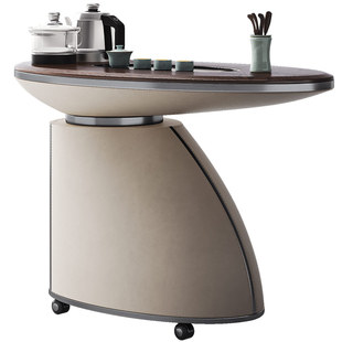 诚骏实木移动茶车茶台烧水壶一体家用高端轻奢现代阳台茶桌椅组合