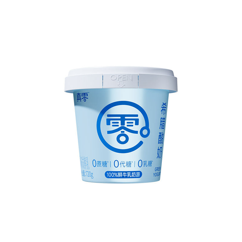 真零希腊酸奶720g桶装无蔗糖0乳糖特浓酸奶碗低温原味干噎酸奶