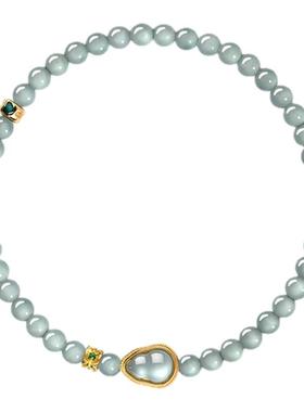 天然蓝水翡翠葫芦玛瑙手链