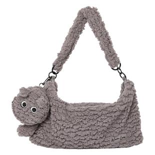 【所有女生的衣橱直播间】花间公主舒适毛绒百搭单肩腋下斜挎包