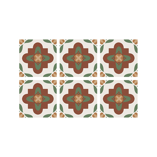 法式南洋风防水耐磨地砖贴纸厨房卫生间遮丑仿花砖贴画自粘高级感