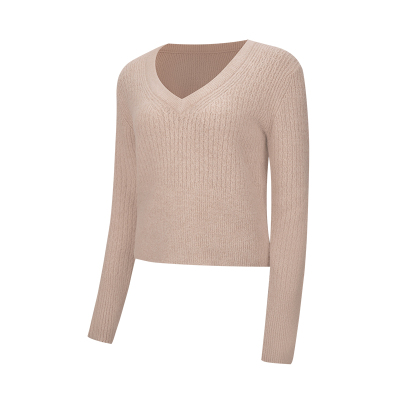 Alpaca-Blend 女士羊驼毛混纺绞花 V 领毛衣丨lululemon丨LW3JVBS