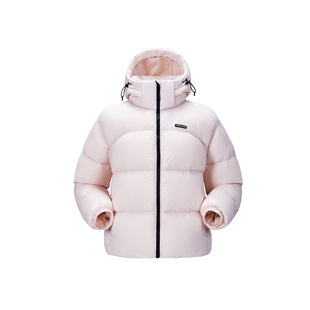 骆驼企鹅系列短款羽绒服女粉色2025冬季新款防风保暖面包服外套