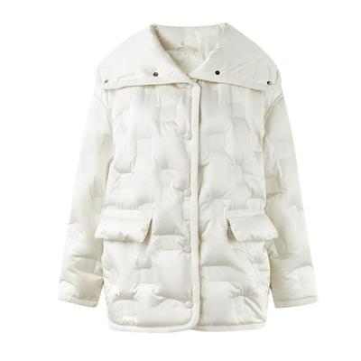 【90白鸭绒】秋水伊人云朵压胶翻领羽绒服2025冬新款女装轻暖外套
