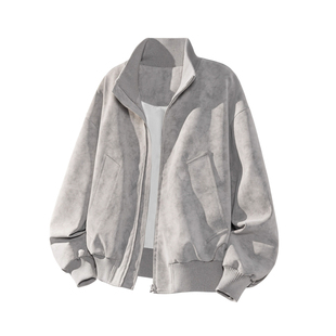 大码300斤pu皮衣外套男款美式高街棒球服短宽廓形飞行员机车夹克