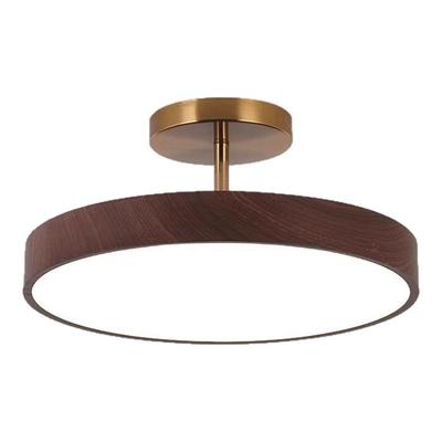 圆形卧室灯创意木纹色走廊过道灯吊灯新款简约餐厅玄关阳台吸顶灯