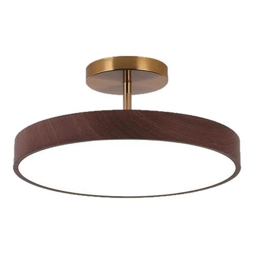 圆形卧室灯创意木纹色走廊过道灯吊灯新款简约餐厅玄关阳台吸顶灯