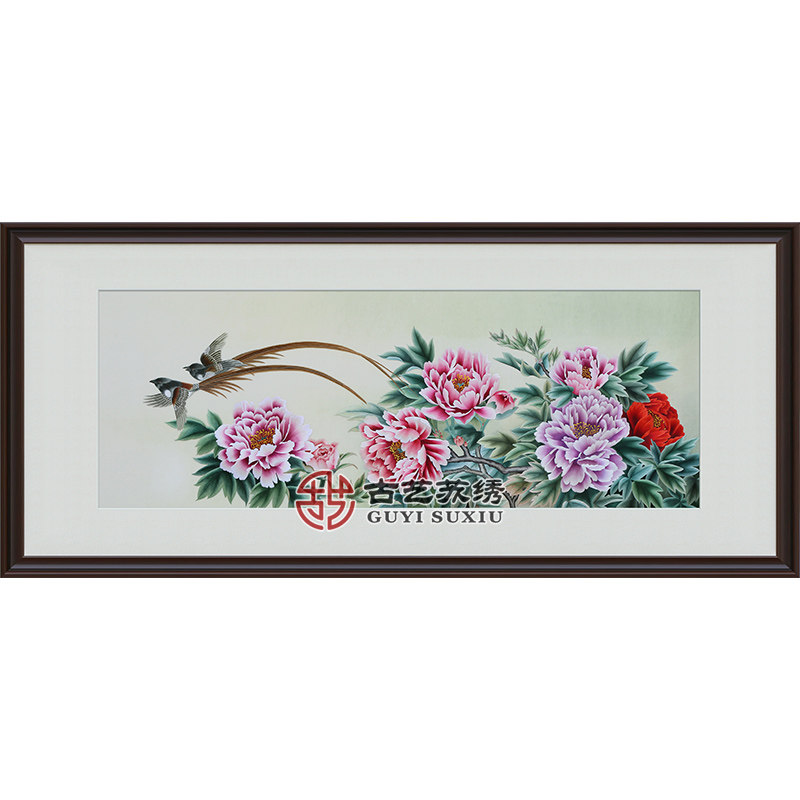 古艺苏绣精品富贵牡丹画乔迁礼品