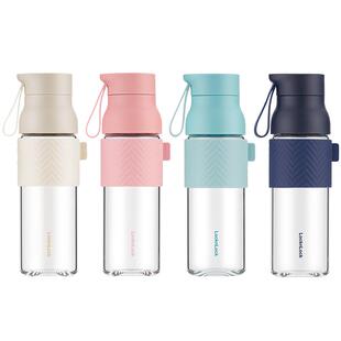 乐扣乐扣水滴玻璃杯便携泡茶杯玻璃水杯女夏季个人专用杯子学生男