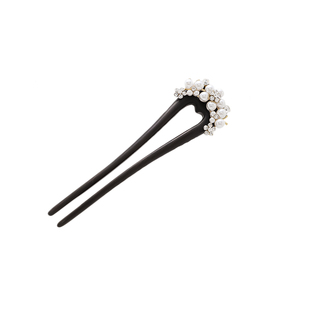 黑檀木u型双钗发簪女簪子高级国风中式新款发钗固定旗袍丸子头饰