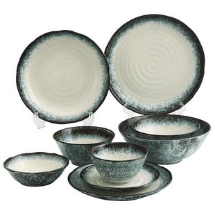 【自营】有古窑锖烟日本进口餐具陶瓷碗盘子日式钵碗家用面碗汤碗