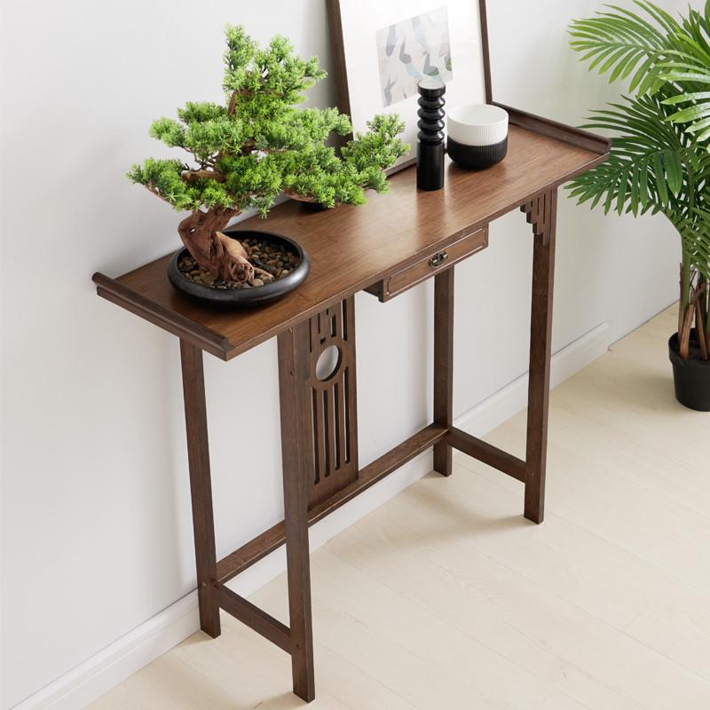 新中式玄关桌子靠墙供桌玄关台端景台进门条几置物台窄玄案台条桌