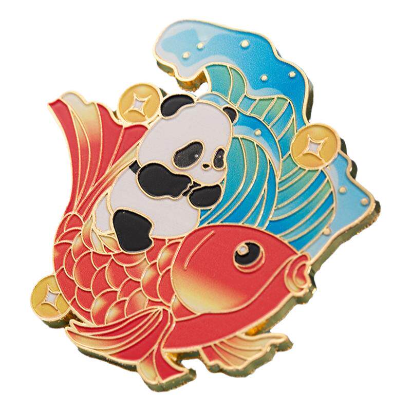 国风熊猫金属创意冰箱贴 新款磁吸成都博物馆旅游景区礼品伴手礼
