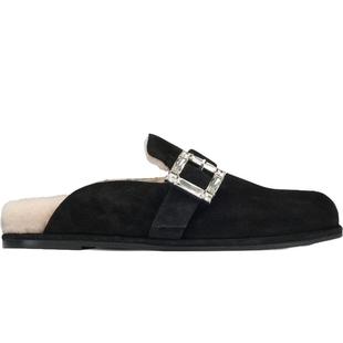 【秋冬新品】SW JUNE SHEARLING MULE金属扣圆头平底单鞋穆勒鞋女