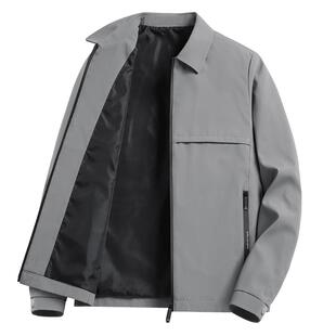 罗蒙春秋季外套男士2026新款中老年爸爸冬装上衣潮牌翻领休闲夹克