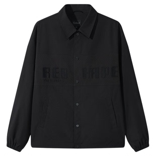 【品质绣花】卡宾微弹舒适薄衬衫外套春新款肌理感翻领夹克男