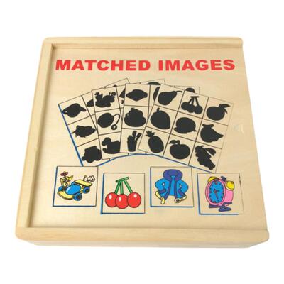 蒙氏找影子卡片形状游戏木制玩具