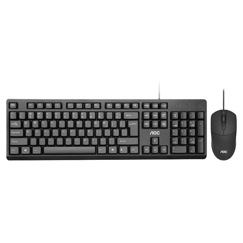 AOC KM160有线键盘鼠标套装笔记本USB台式机电脑商务办公游戏鼠标