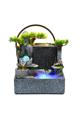 简约水幕墙假山流水摆件循环水景