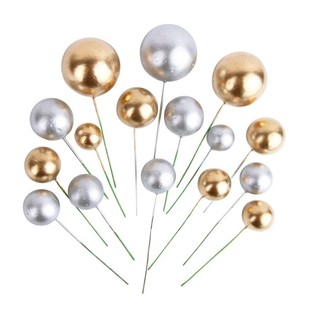 金球银球蛋糕装饰插件金属球金色圆球铁丝球生日插牌甜品台摆件