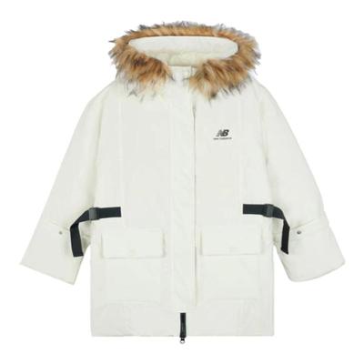 New Balance秋冬女子IU同款毛领中长款羽绒服AWJ14352-NMC