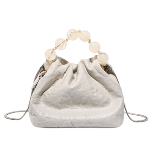 官网Canles Konis褶皱云朵包头层牛皮小众设计高级感斜挎包专柜