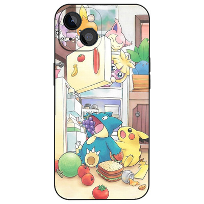 可爱宝可梦神奇宝贝皮卡丘卡比兽卡通手机壳适用iPhone16玻璃13全包11液态硅胶12苹果15ProMax磨砂14防摔软壳