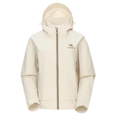 骆驼户外短款单层冲锋衣女薄款外套男防风防水风衣旅游徒步登山服