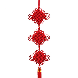 巧艺精品特色中国结挂件连中三元家居乔迁礼品装修饰壁挂丝线大号