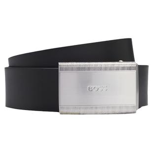 【情人节礼物】BOSS博斯 男品牌标识牌扣开合精美粒面皮革腰带