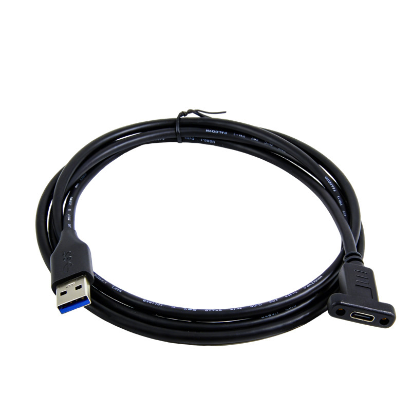 USB转母头type-c带耳朵数据线充电器线usb转typec手机车载C口快充