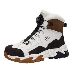 jeep吉普雪地靴加绒加厚男鞋2025冬季新款男士棉鞋防寒靴男款鞋子