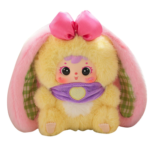 三小毛毛小兔大家族二代毛绒盲盒潮玩摆件挂件可爱公仔女孩礼物